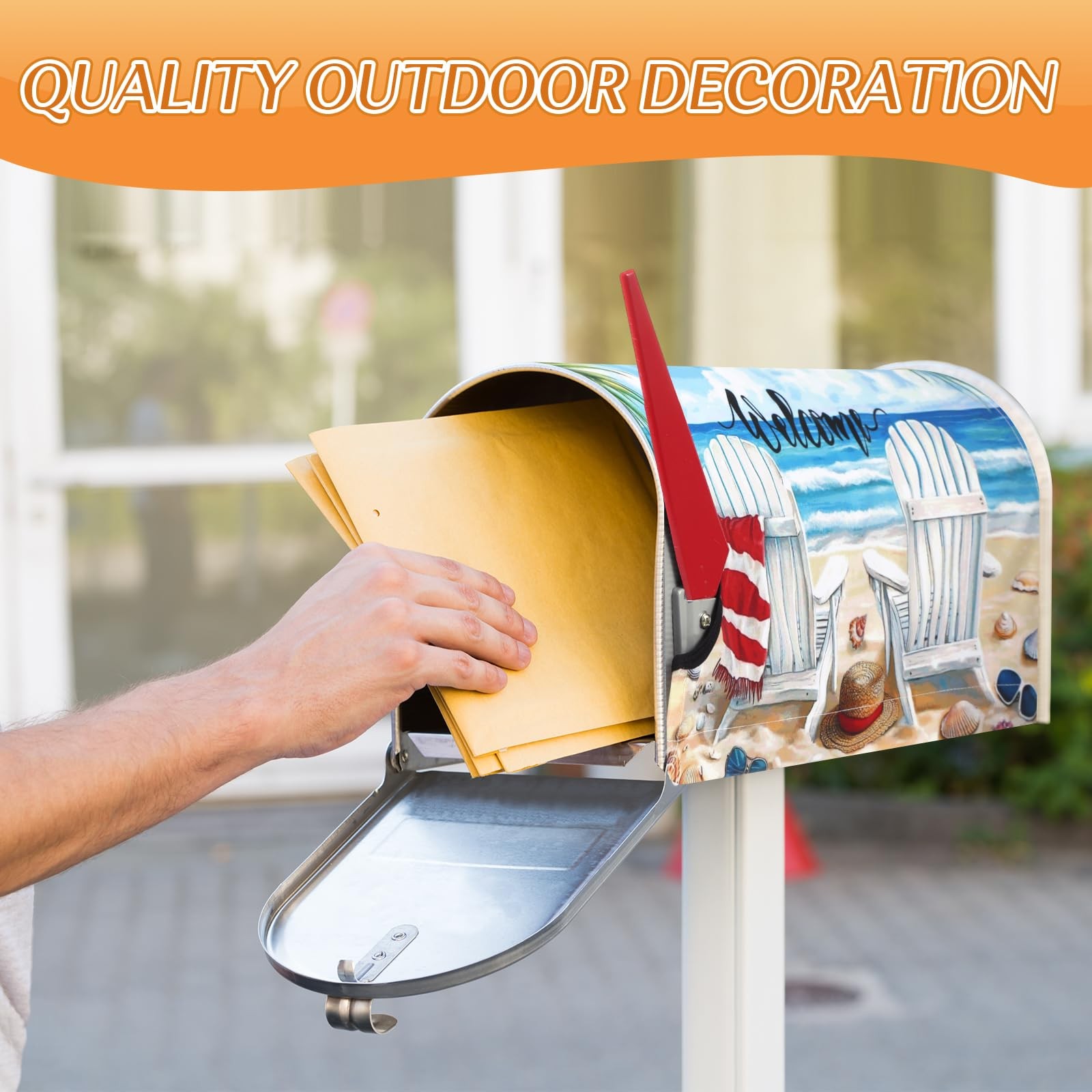 Blosssound 4 Pcs Mailbox Covers Standard Size 18 x 21 Inch Welcome Multicolor
