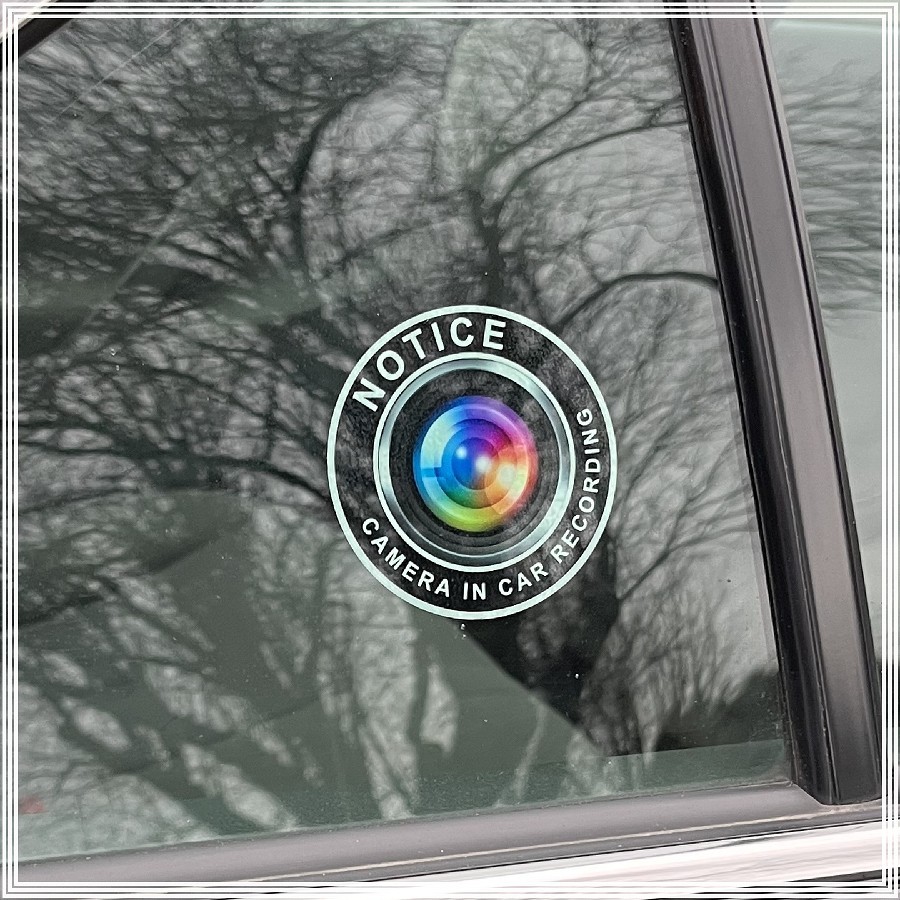 Camera in Car Recording Video 4-Pack INSIDE MOUNT Decals Black White 2.75"