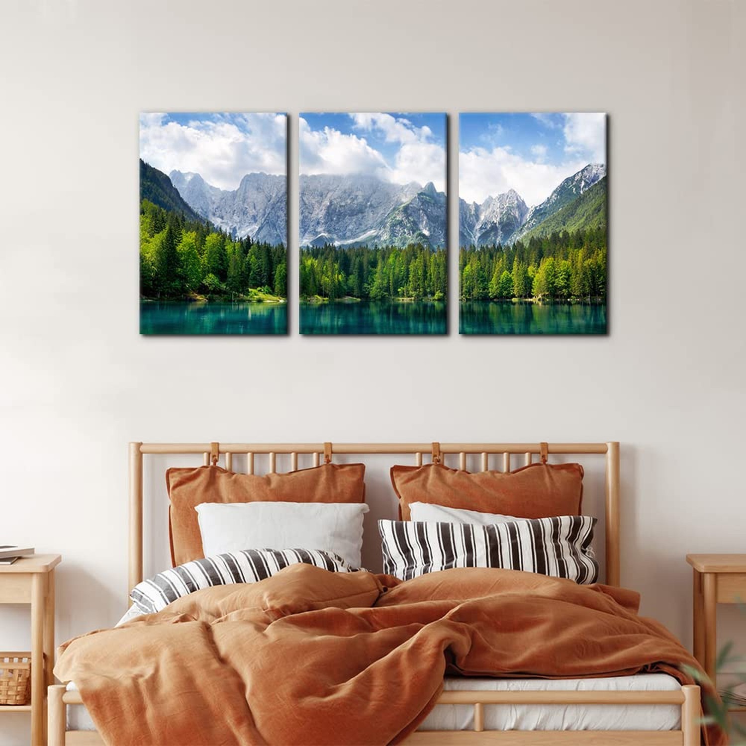 3 Pieces Nature Scenery Wall Art Decor Beautiful Landscape with Turquoise Lak…