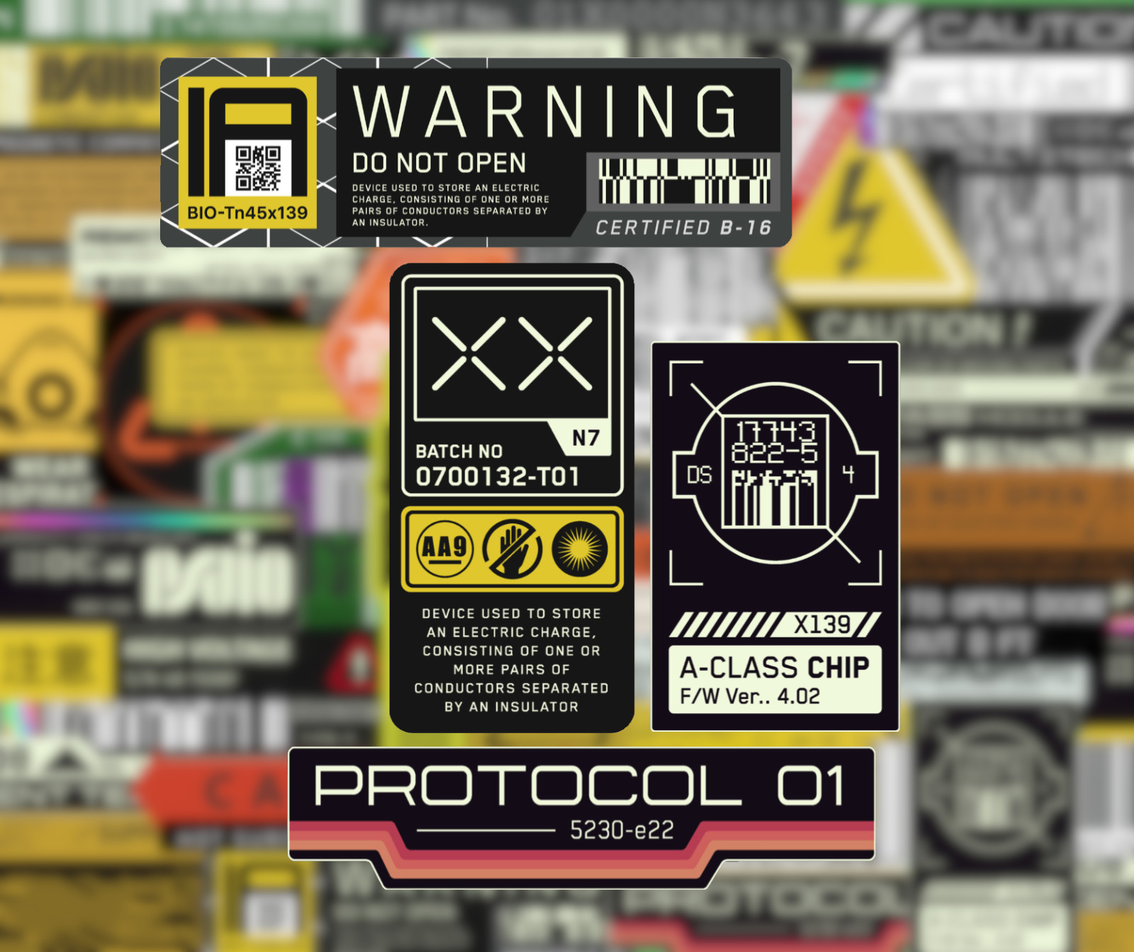 20/40 Cyberpunk Decal Stickers – Glossy Vinyl – Water Resistant Futuristic