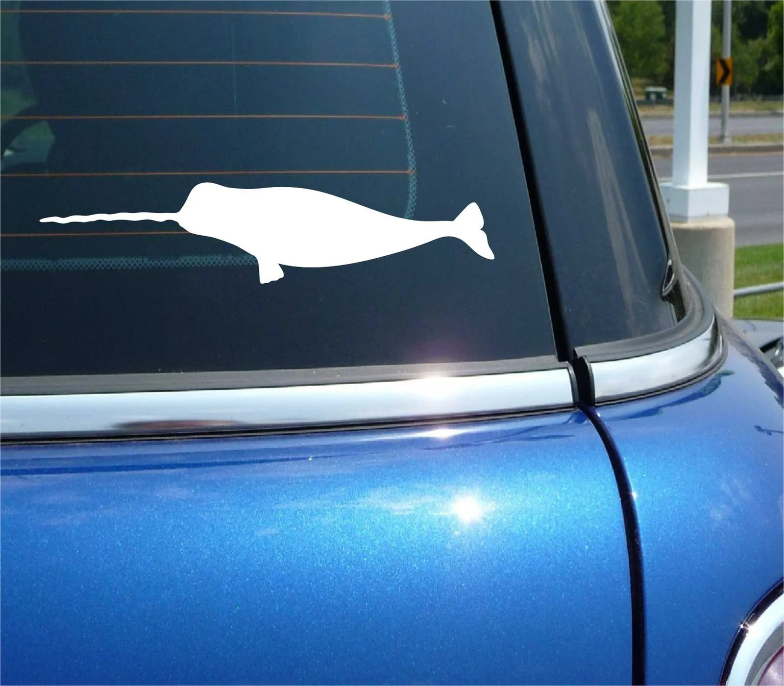 NARWHAL WHALE HORN FUNNY GRAPHIC DECAL STICKER ART CAR WALL