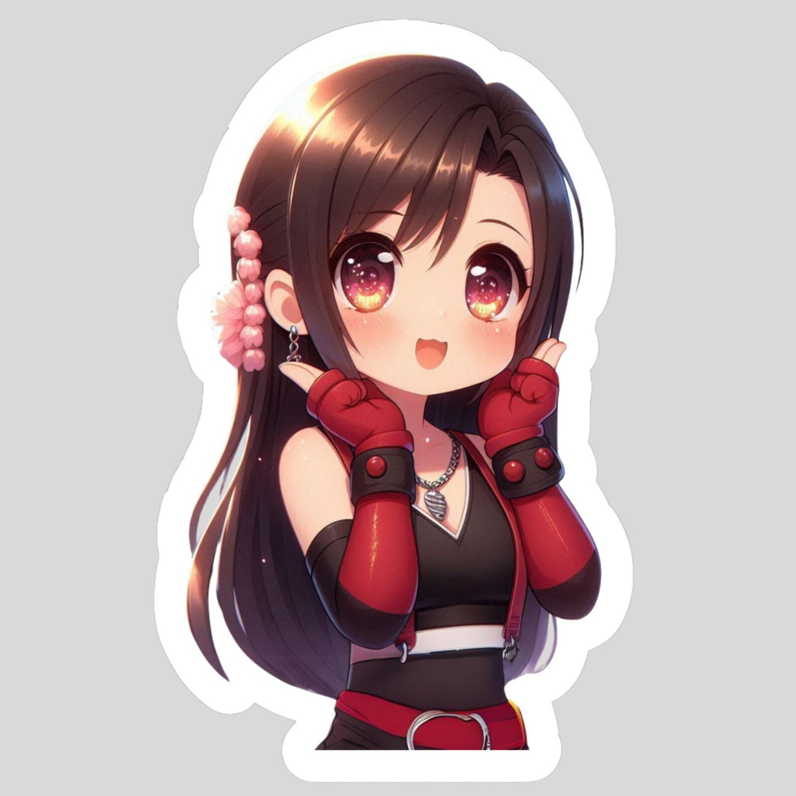 Tifa Lockhart, Final Fantasy VII, FF7 Kawaii Cute Glossy Vinyl sticker, Decal