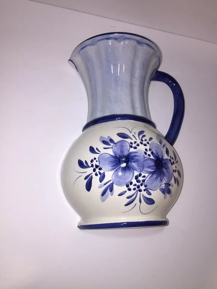 STEBAS Vintage Pottery Large Wall Mount Decor Hourglass Shaped Handle Jug Italy