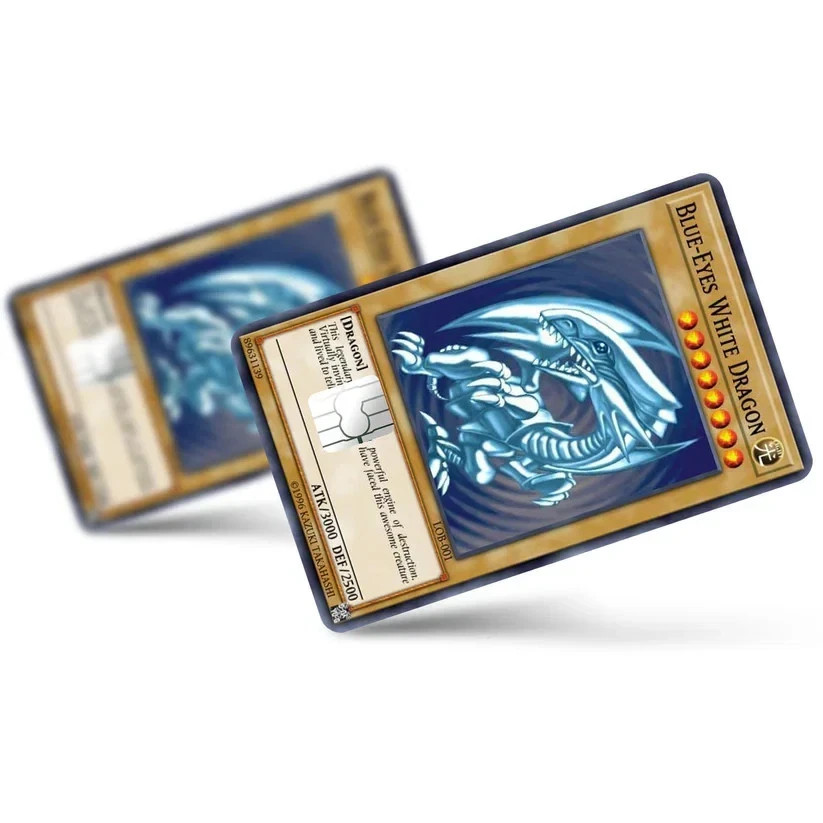 Blue Eyes White Dragon Card Skin 2-Pack Yu-Gi-Oh Anime Vinyl Debit Card Sticker