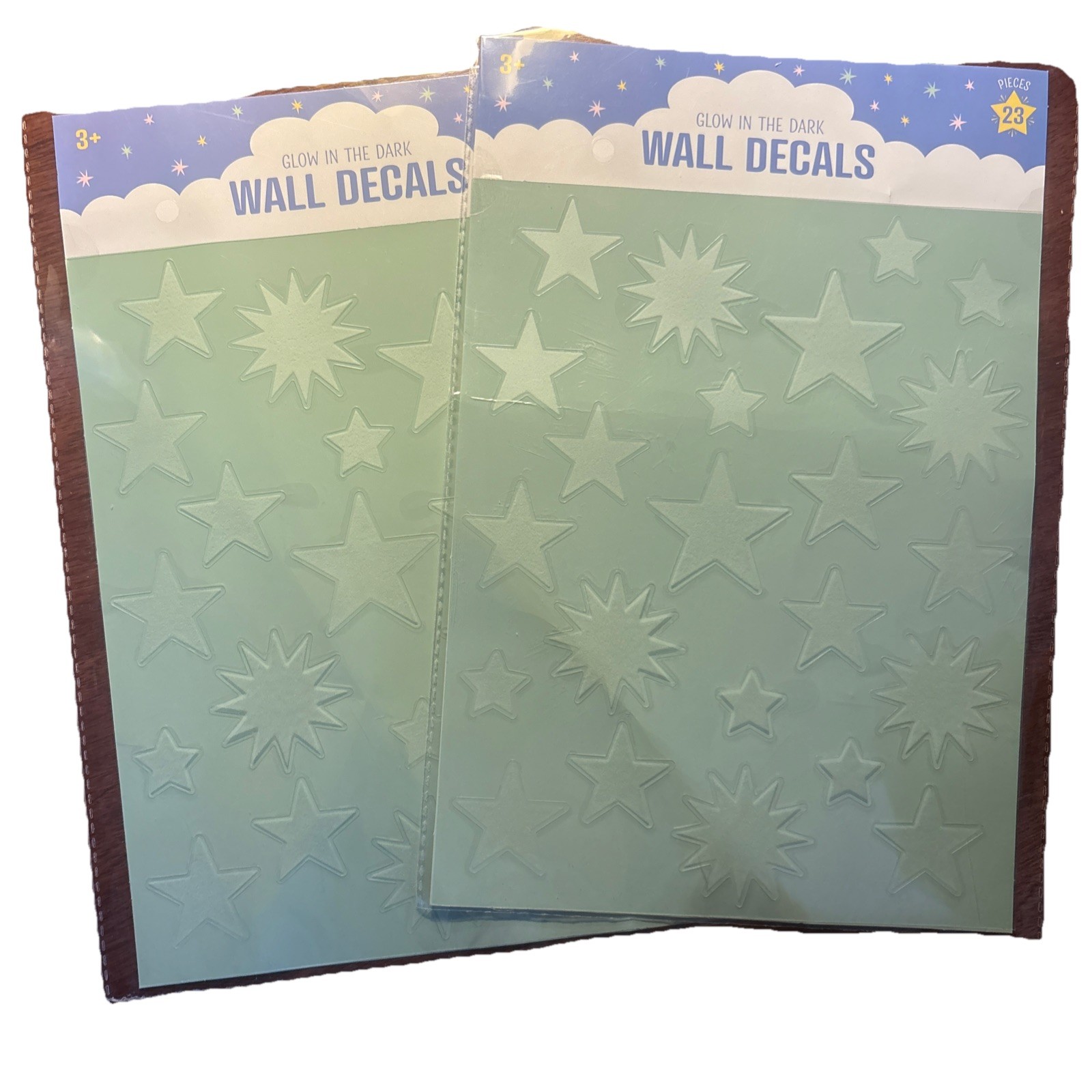 Glow in the Dark Stars Wall Decals Lot of 2 23 Piece Sets Kids Room Ceiling
