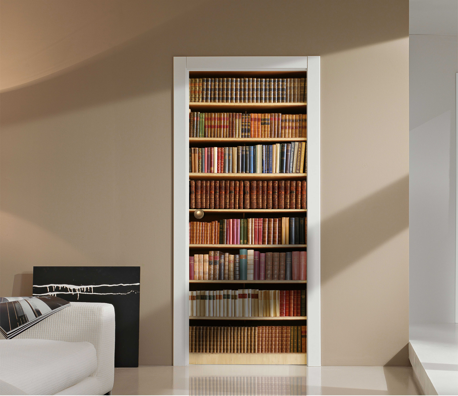 Bookcase Repositionable Vinyl Door or Wall Graphic – Unique! – USA Seller!