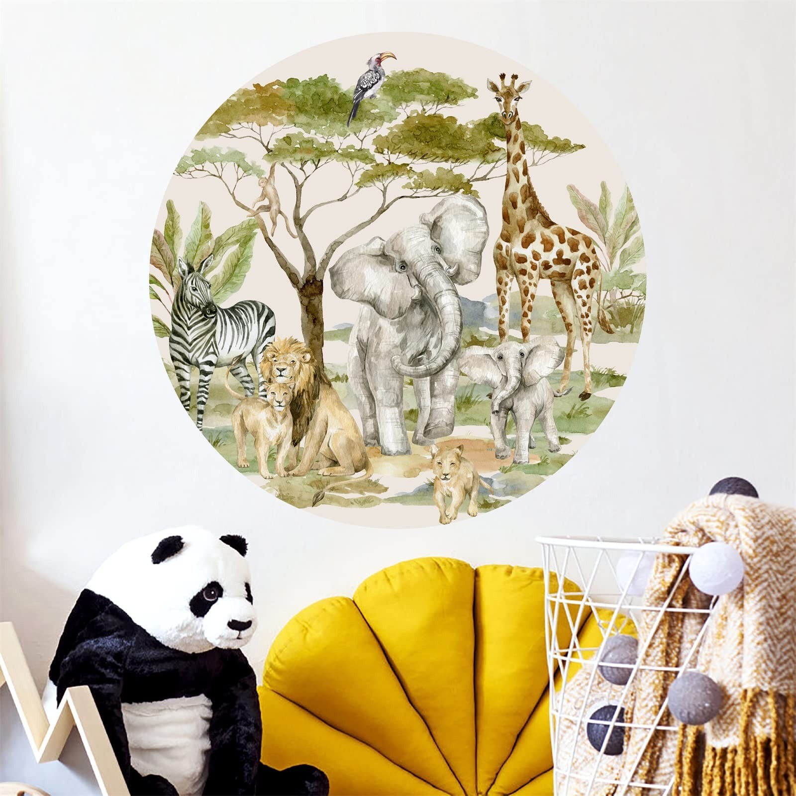 Jungle Animals Wall Decals Kids African Safari Animal Wall Decal Peel and Sti…