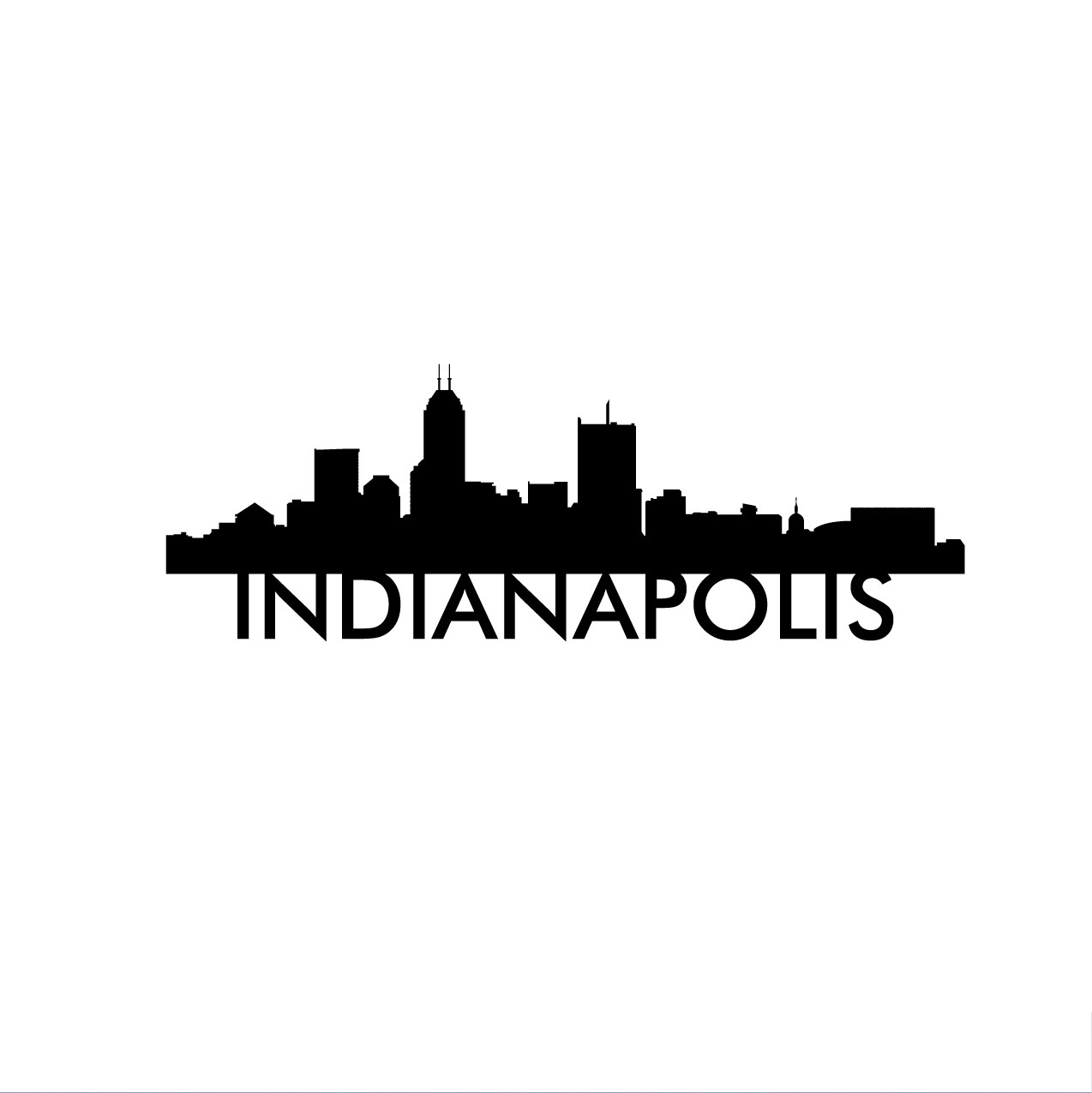 Indianapolis Indy IN Skyline Skyscapes City View Decal Window Indiana Sticker