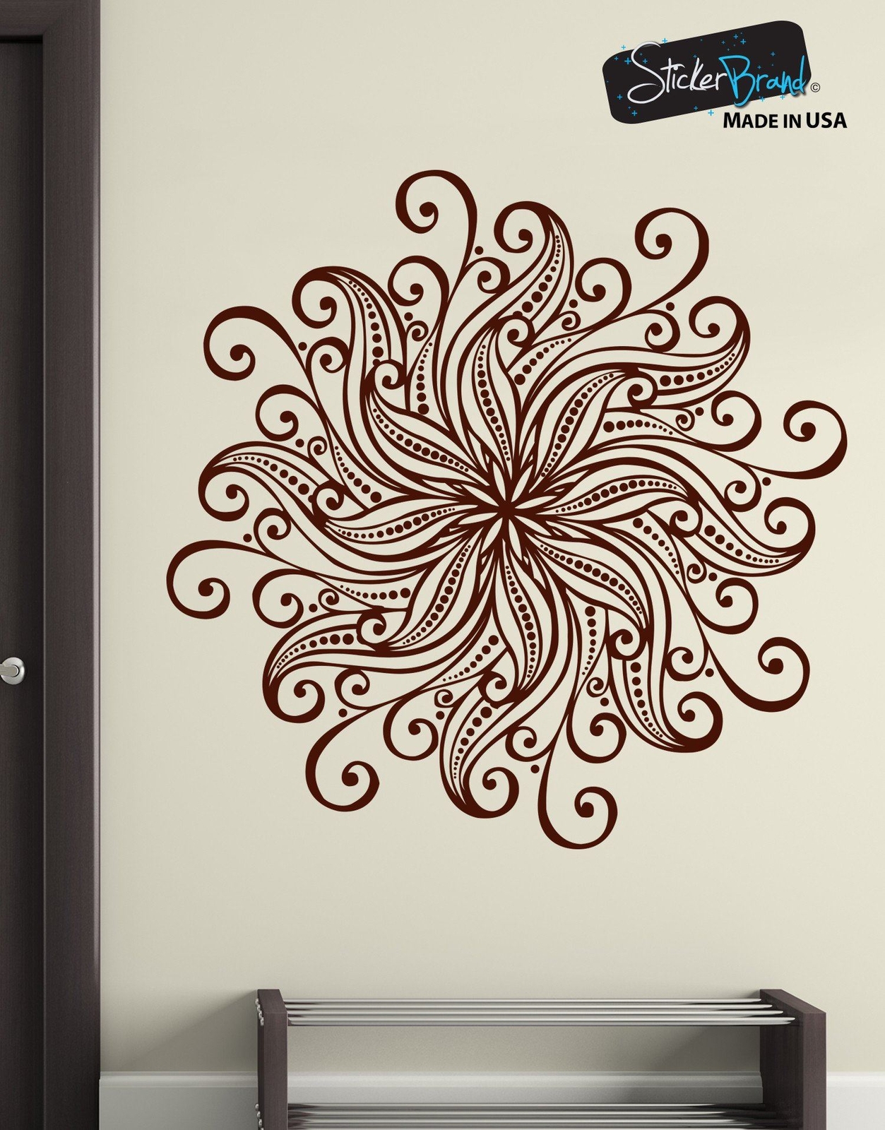 Mandala Wall Decal Headboard Bedroom Boho Decor Yoga Studio Decal. #1567