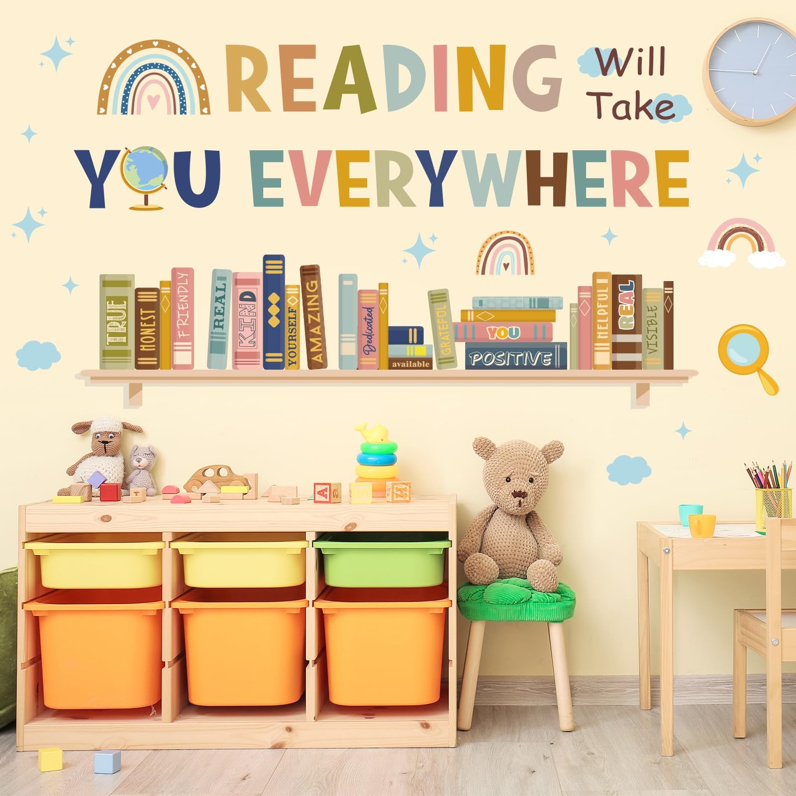 Boho Reading Will Take You Everywhere Wall Stickers Inspirational Quote Wall …