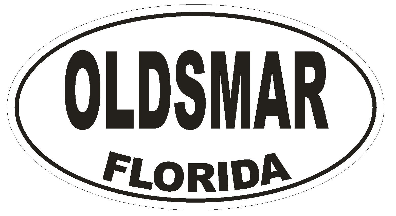 Oldsmar Florida Oval Bumper Sticker or Helmet Sticker D1577 Euro Oval
