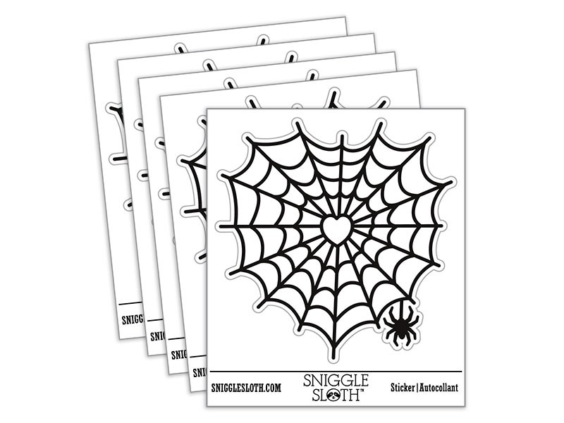 Heart Spider Web Vinyl Sticker Set – 5 Pack