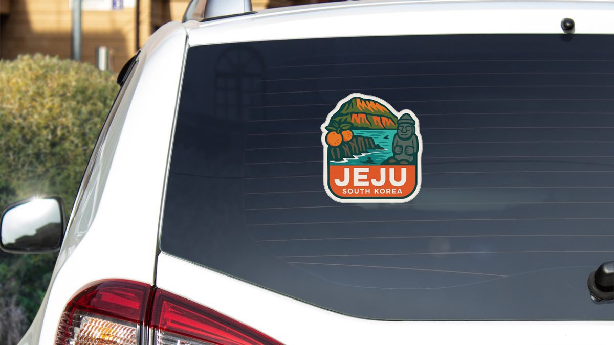 Jeju South Korea Sticker Decal Vinyl Die-Cut City Skyline Landmark Design