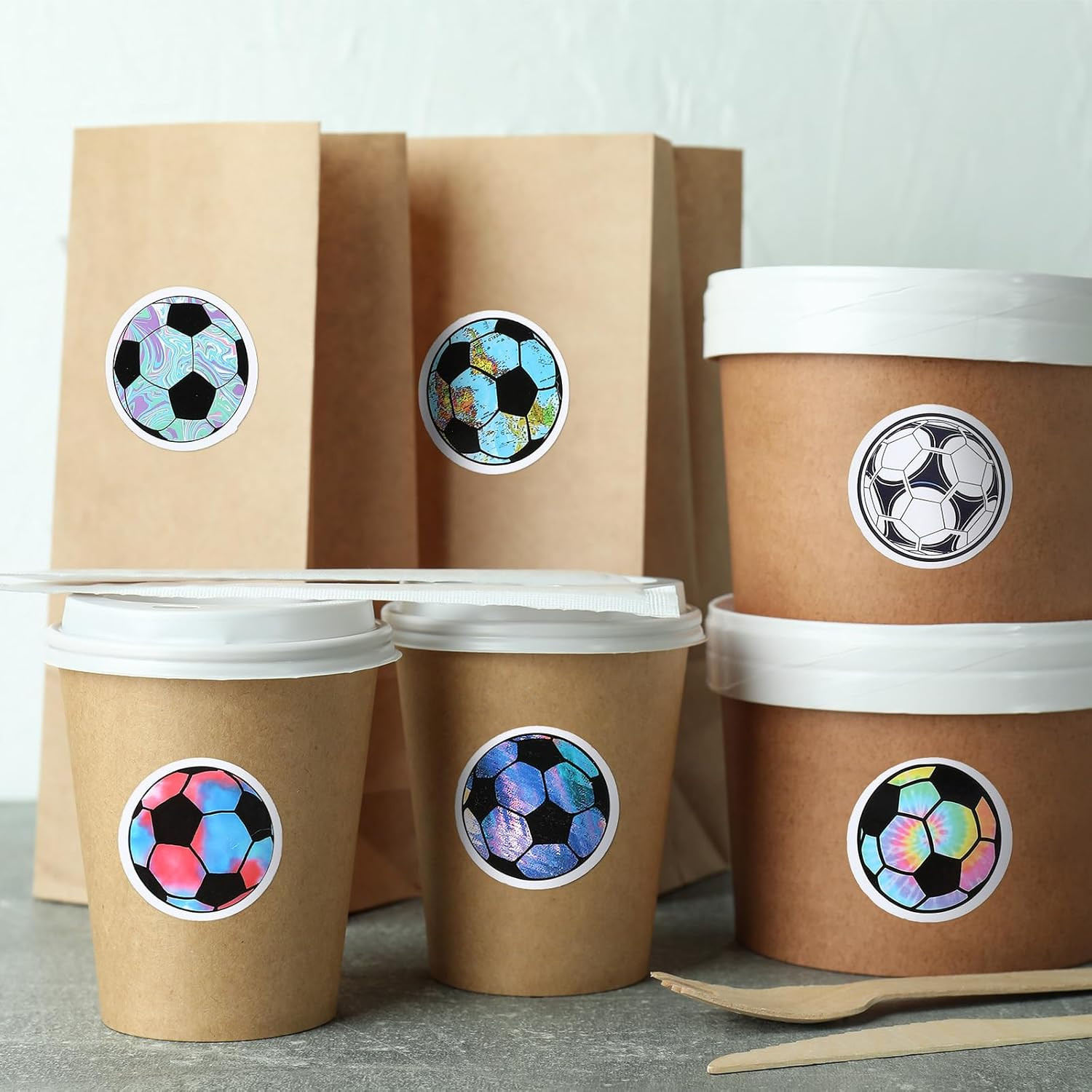 240 Pcs Soccer Stickers for Scrapbooking, Vinyl Waterproof Stickers for Teens &