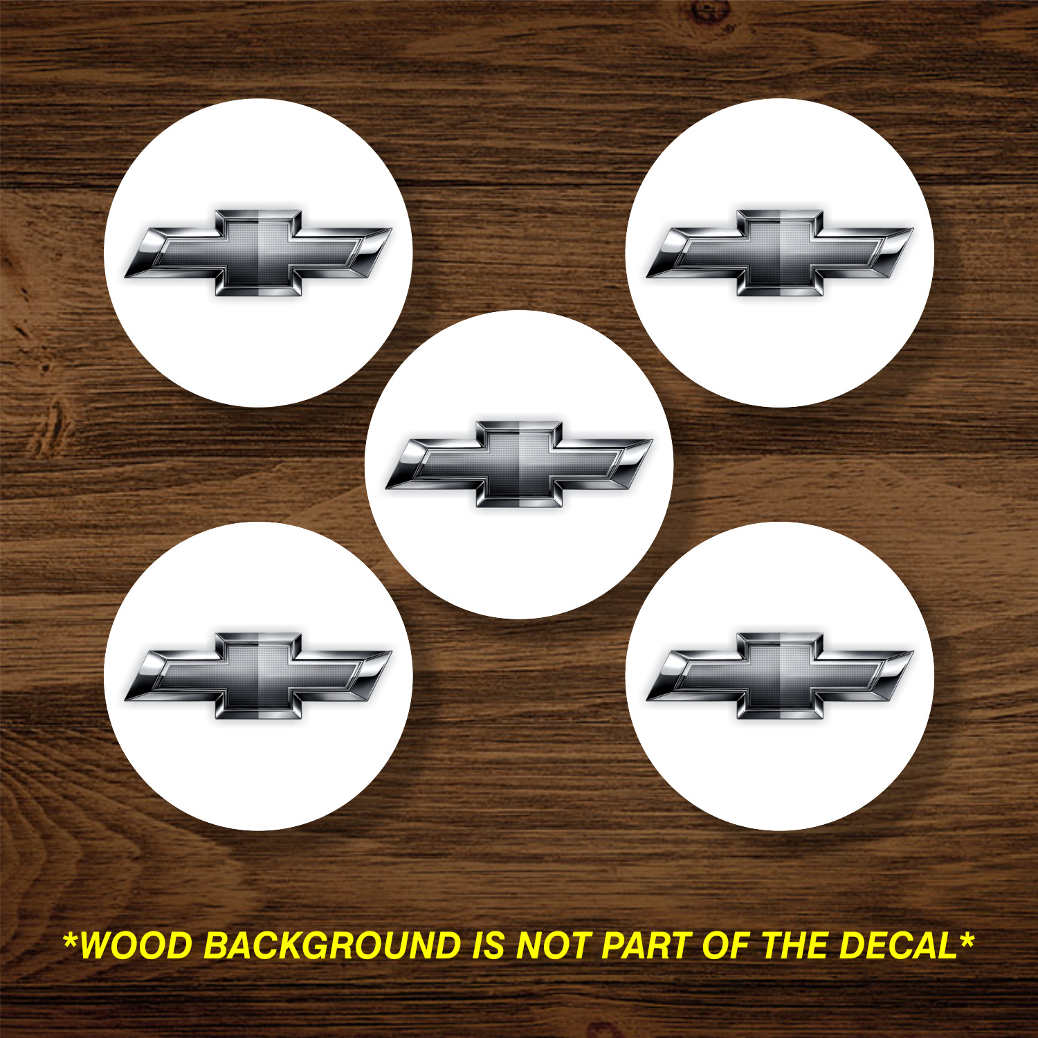 Vinyl Decal Sticker Overlays Fits Chevrolet Chevy Bowtie Wheel Center Cap x5