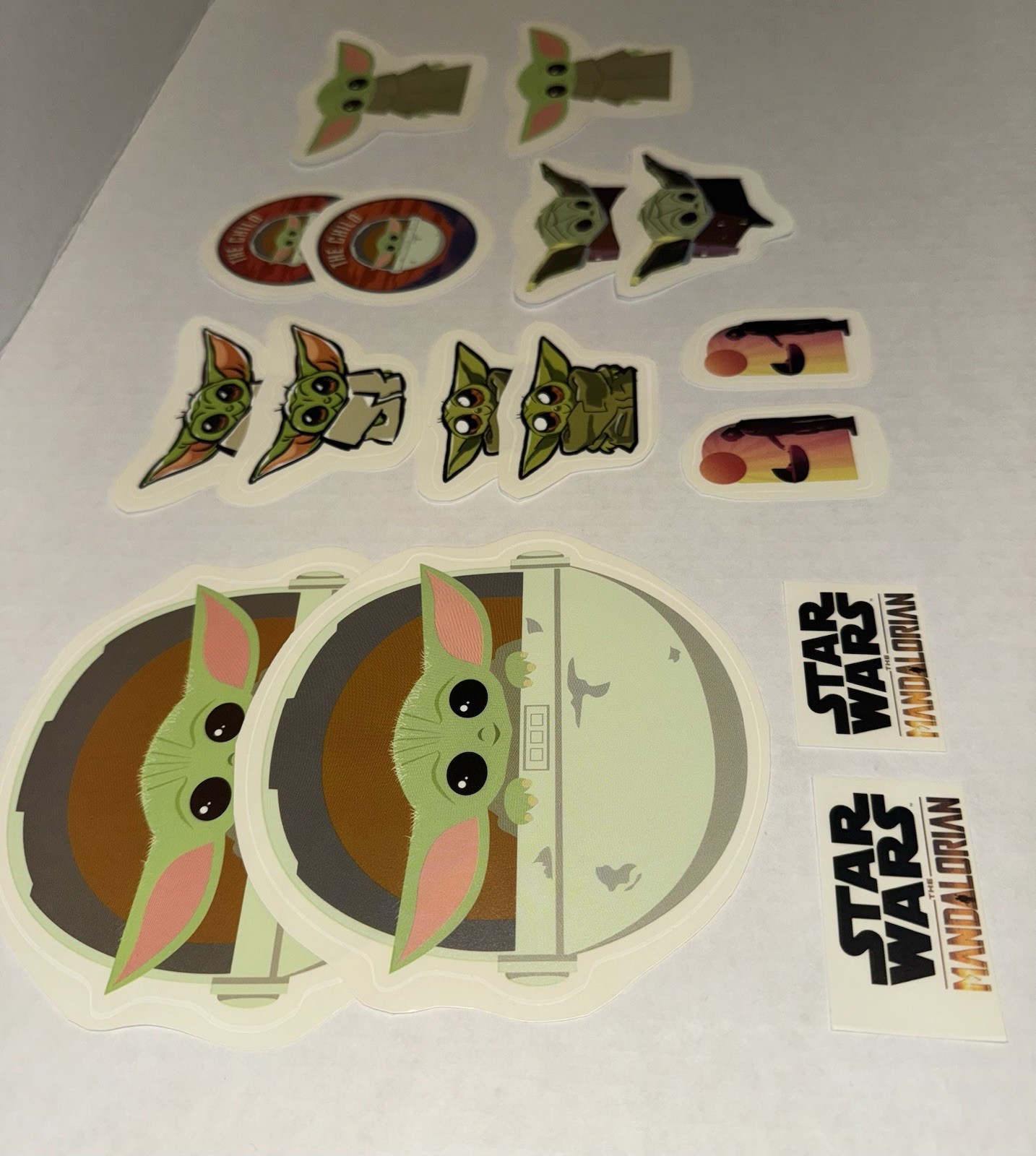 Baby Yoda Vinyl Stickers Set of 8 StickersX2 Mandalorian Star Wars Free Shipping