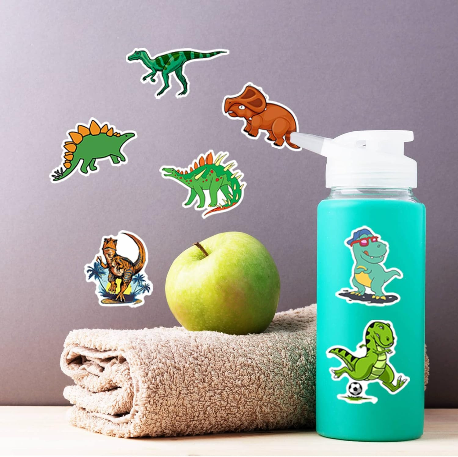 100PCS Dinosaur Stickers for Kids Waterproof Vinyl Cute Dino Party Favors Reward