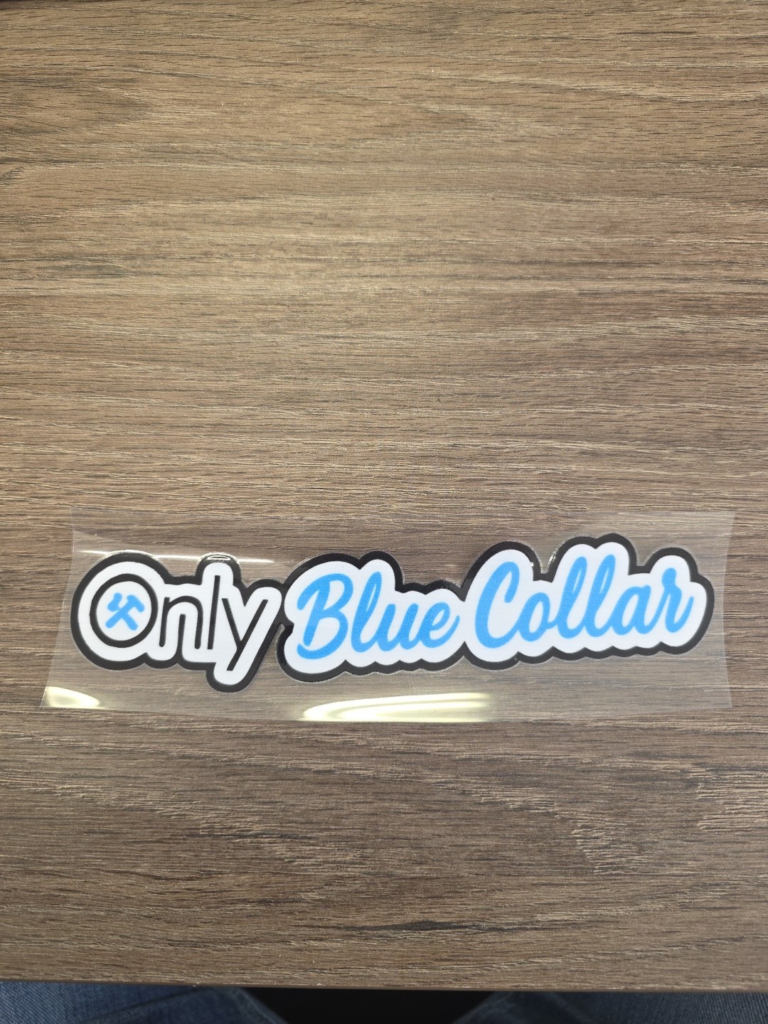 Funny Vehicle UV DTF Decal Sticker Waterproof Only Blue Collar Large