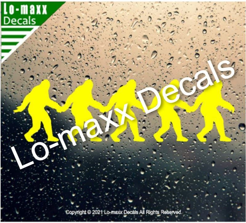 Bigfoot Holding Hands Love Chain Original Superior Quality Die Cut Vinyl Decal