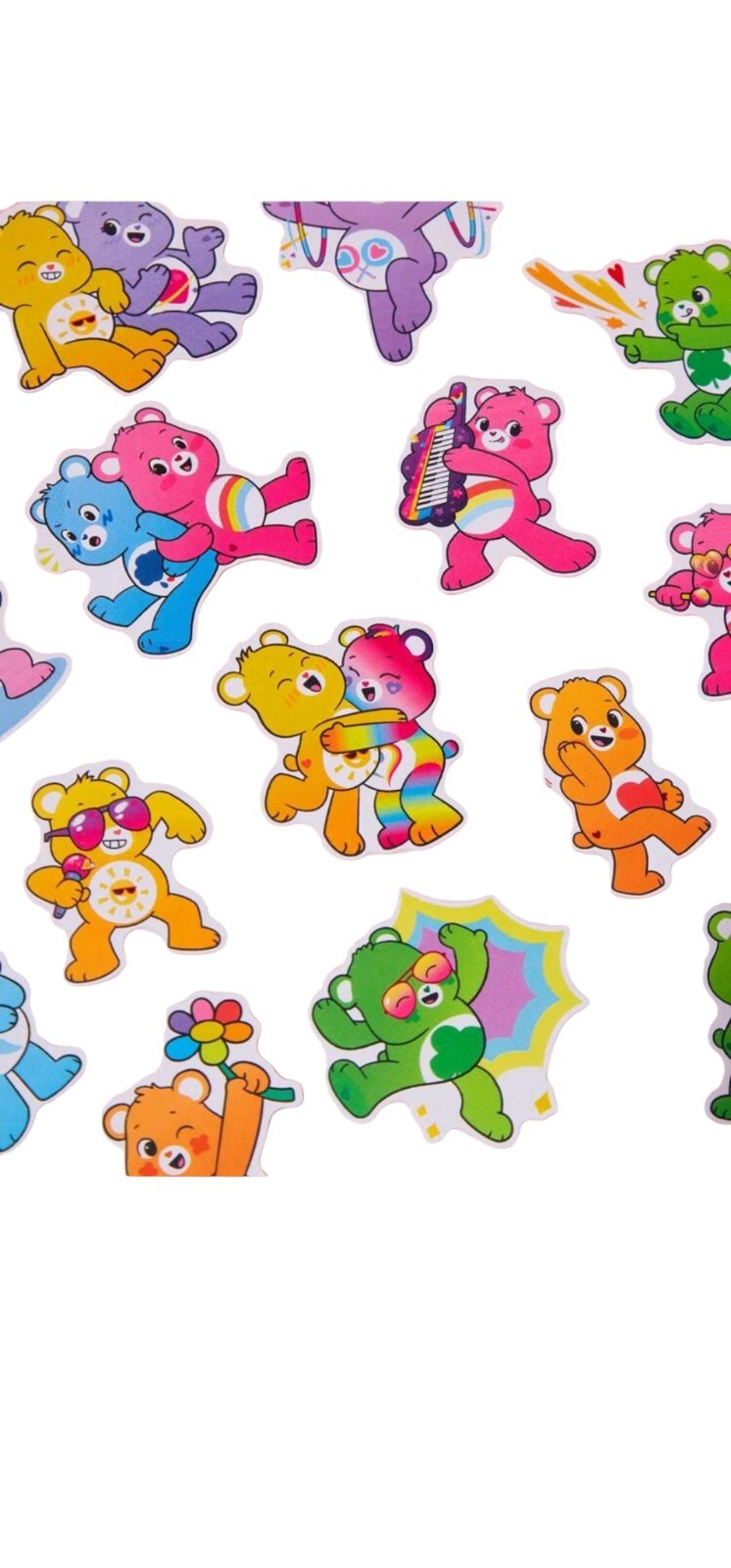 Care Bears Kids Sticker Decal Set, Multicolor Assorted Bears, Laptop