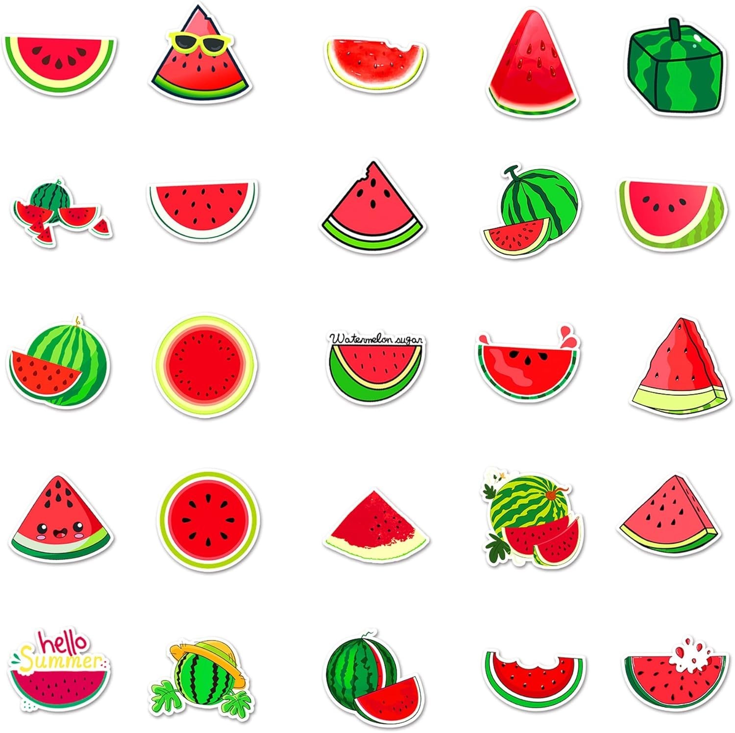 Exciting Watermelon Vinyl Sticker Pack – 50PCS for Water Bottles, Cars, & More