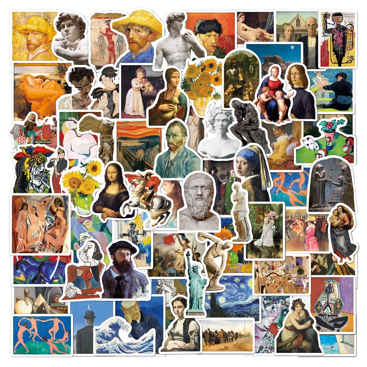 104 PCS Classic Art Stickers Painting Sculpture Decals Laptop Yeti Free Shipping