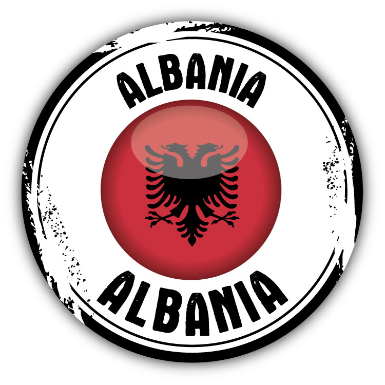 Albania Flag Stamp Car Bumper Sticker Decal