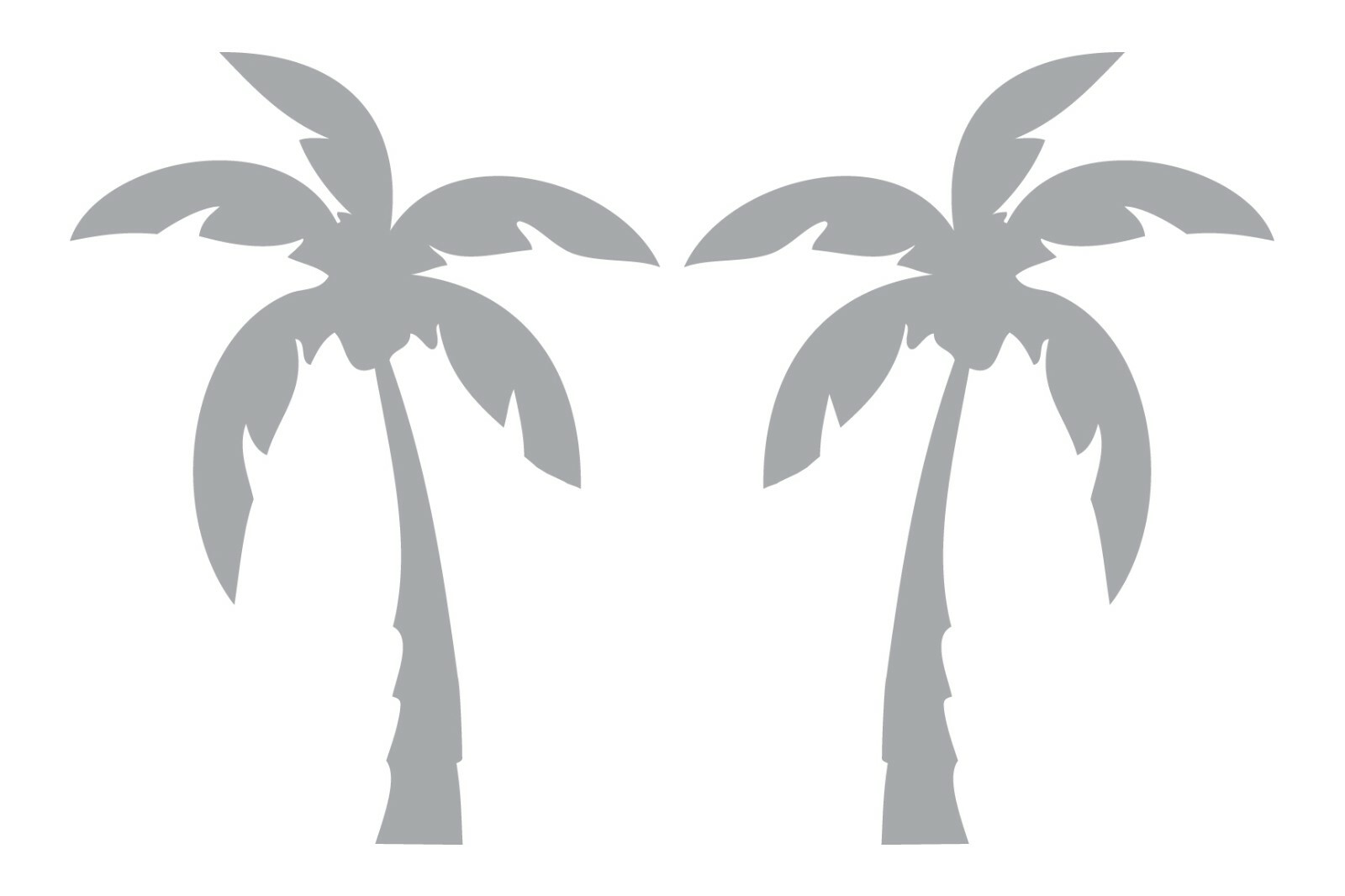 2 Stylized Palms 18" x 27" – Etched Glass Decals – For Shower Doors, Windows