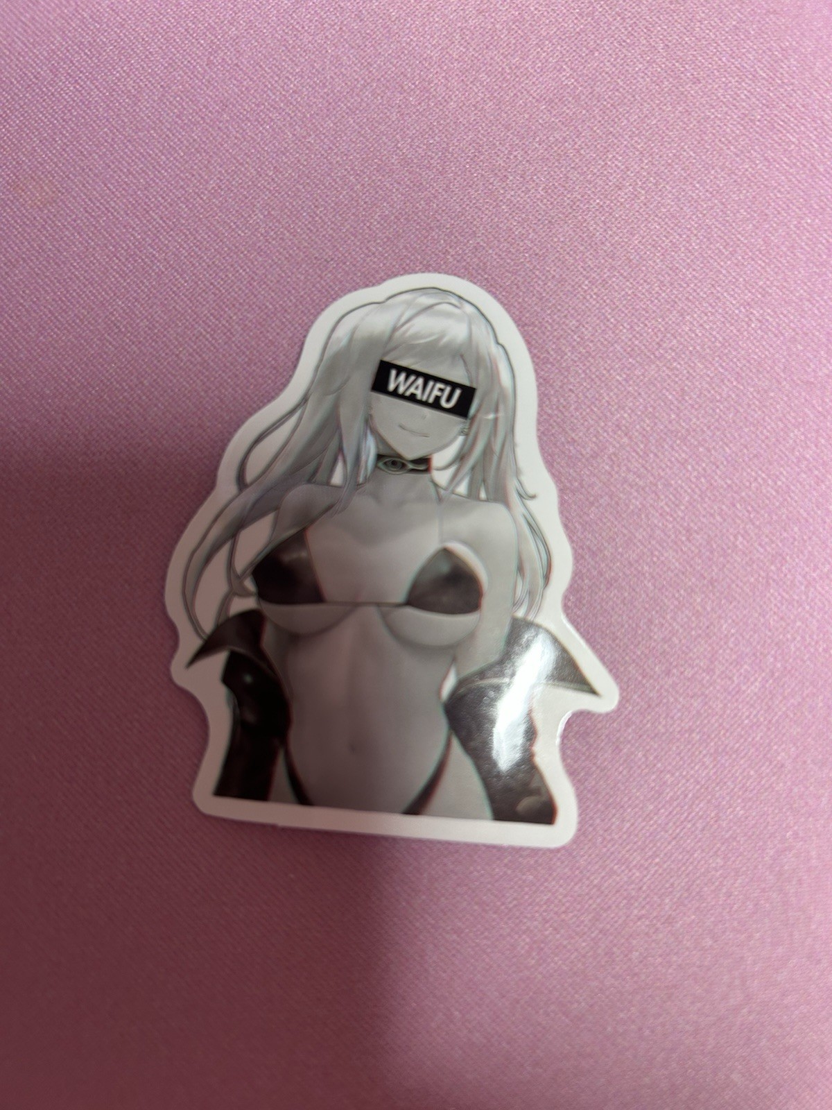 black and white waifu lewd stickers #2