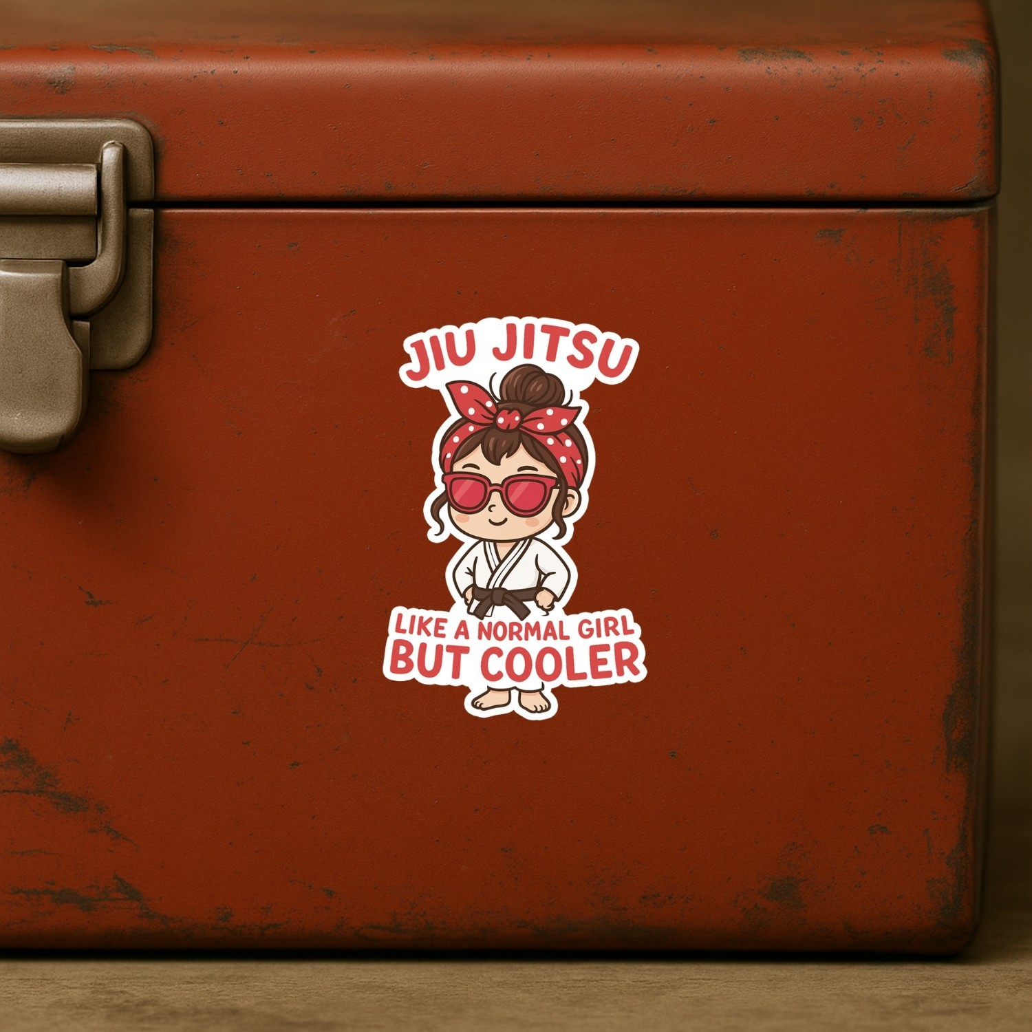 4PCS “Jiu Jitsu Girl Like a Normal Girl But Cooler” Chibi Kawaii Style Stickers