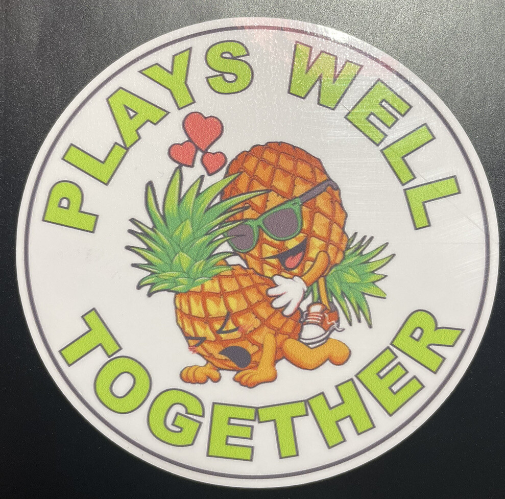 Pineapple Vinyl Sticker Decal Plays Well With Others Lifestyle Fun Swinger Sex