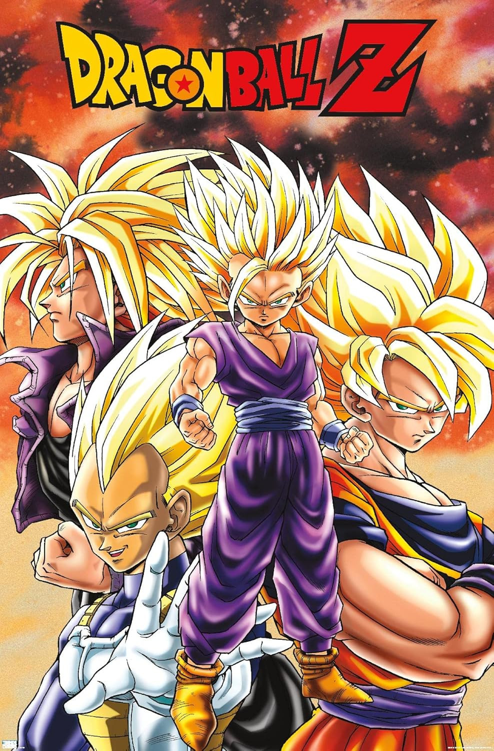 Dragon Ball Z – Saiyans Wall Poster, 34L" X 22.4W", Unframed Version