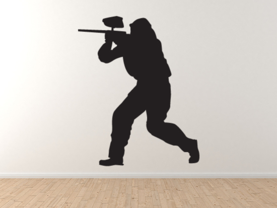 Sport Silhouette – Paintball Marker Player Version 1 – Vinyl Wall Decal