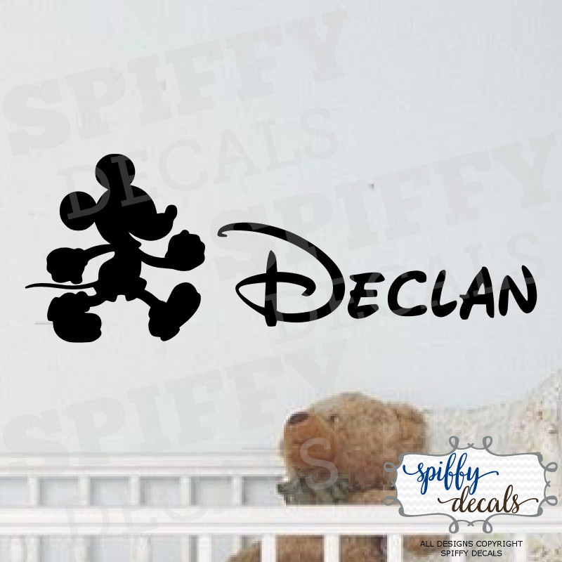 Mickey Mouse Personalized Name Custom Wall Decal Vinyl Sticker Walt Disney
