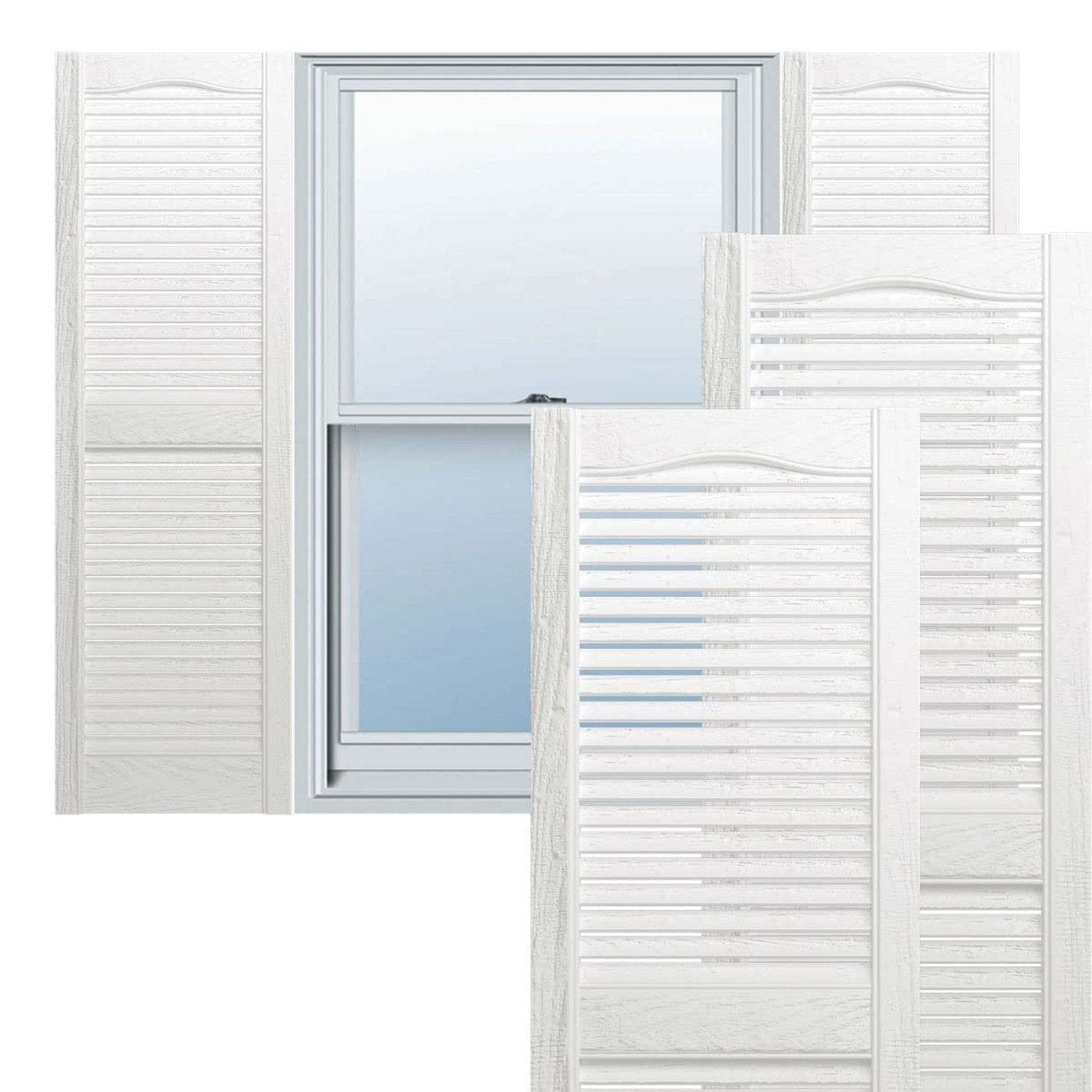 Ekena Millwork LL1S12X02500BW Lifetime Vinyl Standard Cathedral Top Center Mu…