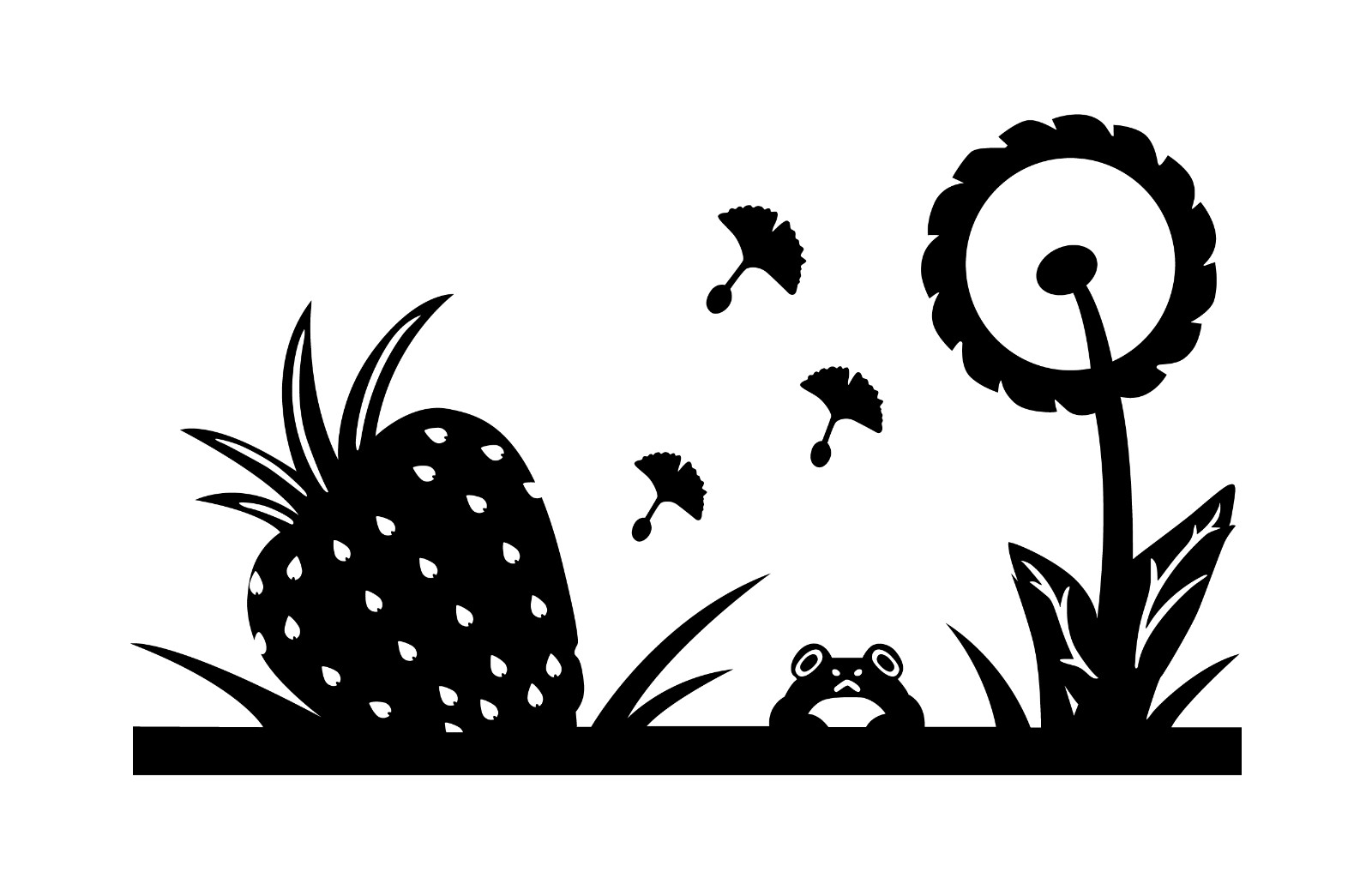 Vinyl Sticker Decal Cottage Core Frog and Strawberry Large 22" x 37"