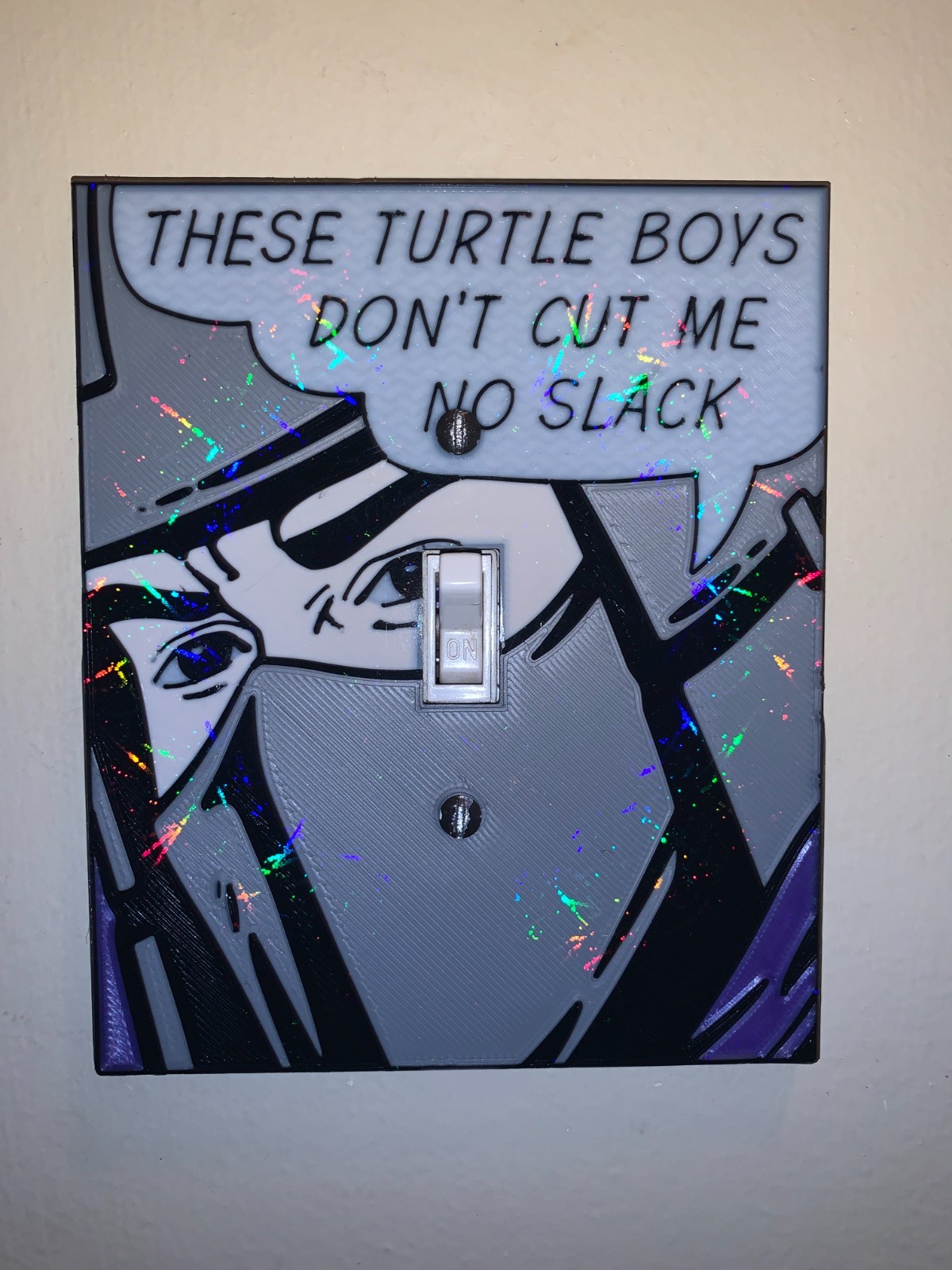 Shredder Light Switch Cover, TMNT wall decor (Holographic)