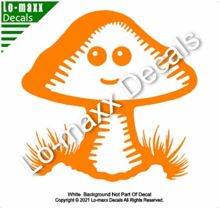 Happy Mushroom Man Unique Art Car Truck Window Woodland Die Cut Vinyl Decal