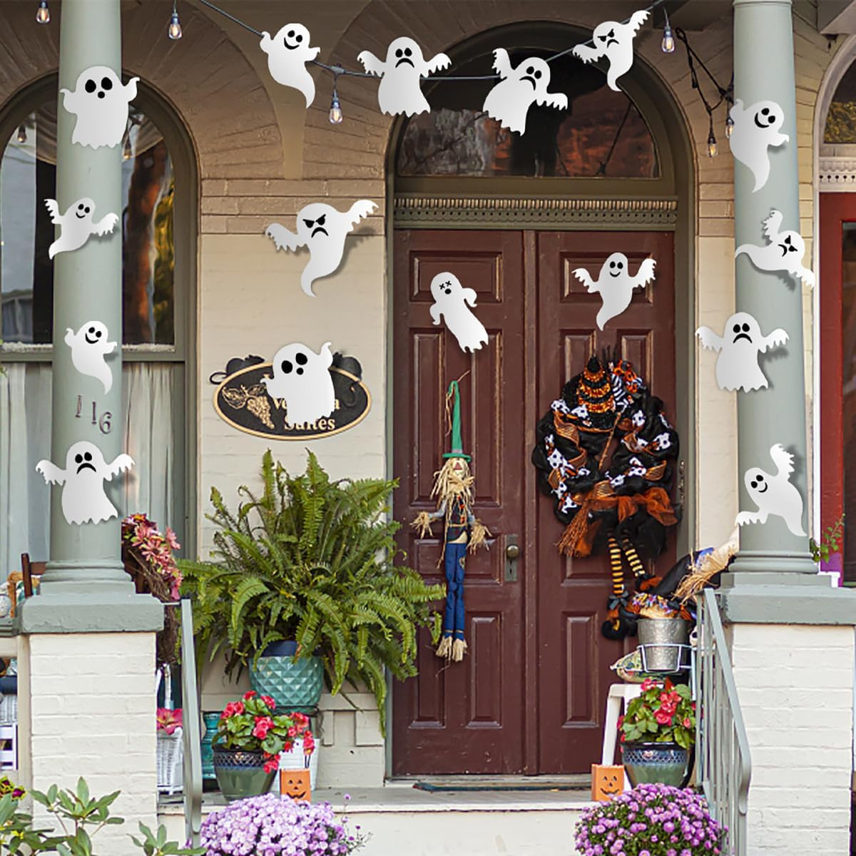 42Pcs Halloween Wall Decor Decals 3D Cute Ghost Wall Stickers Self-Adhesive Deco