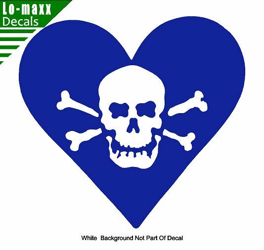 Skull Heart Unique Original Graphic Design Various Sizes Die Cut Vinyl Decal