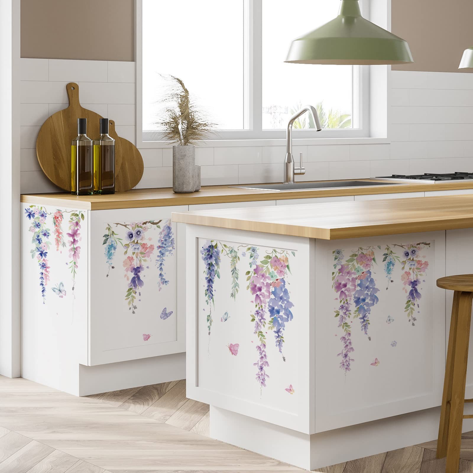 Zonon 6 Pcs Flowers Wall Decals Stickers Vinyl As Shown in the Picture