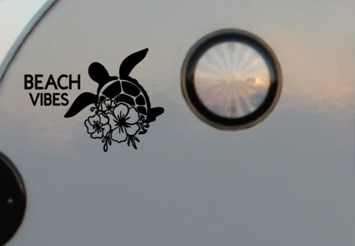 Beach Vibes Summer Vinyl Decal Bumper Sticker Car Window Mirror Art Craft Wall