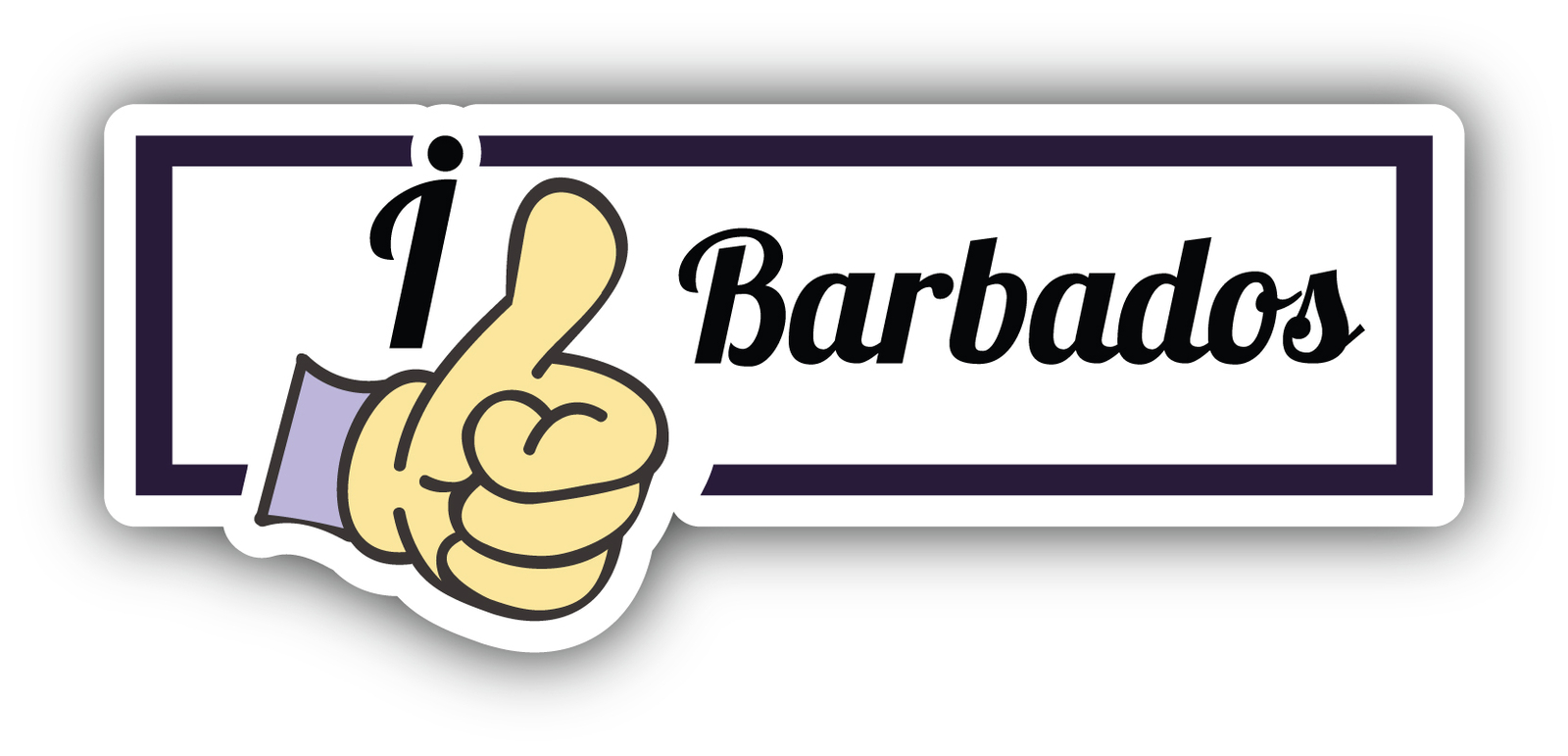 I Love Barbados Thumb Up Vinyl Sticker Car Bumper Decal