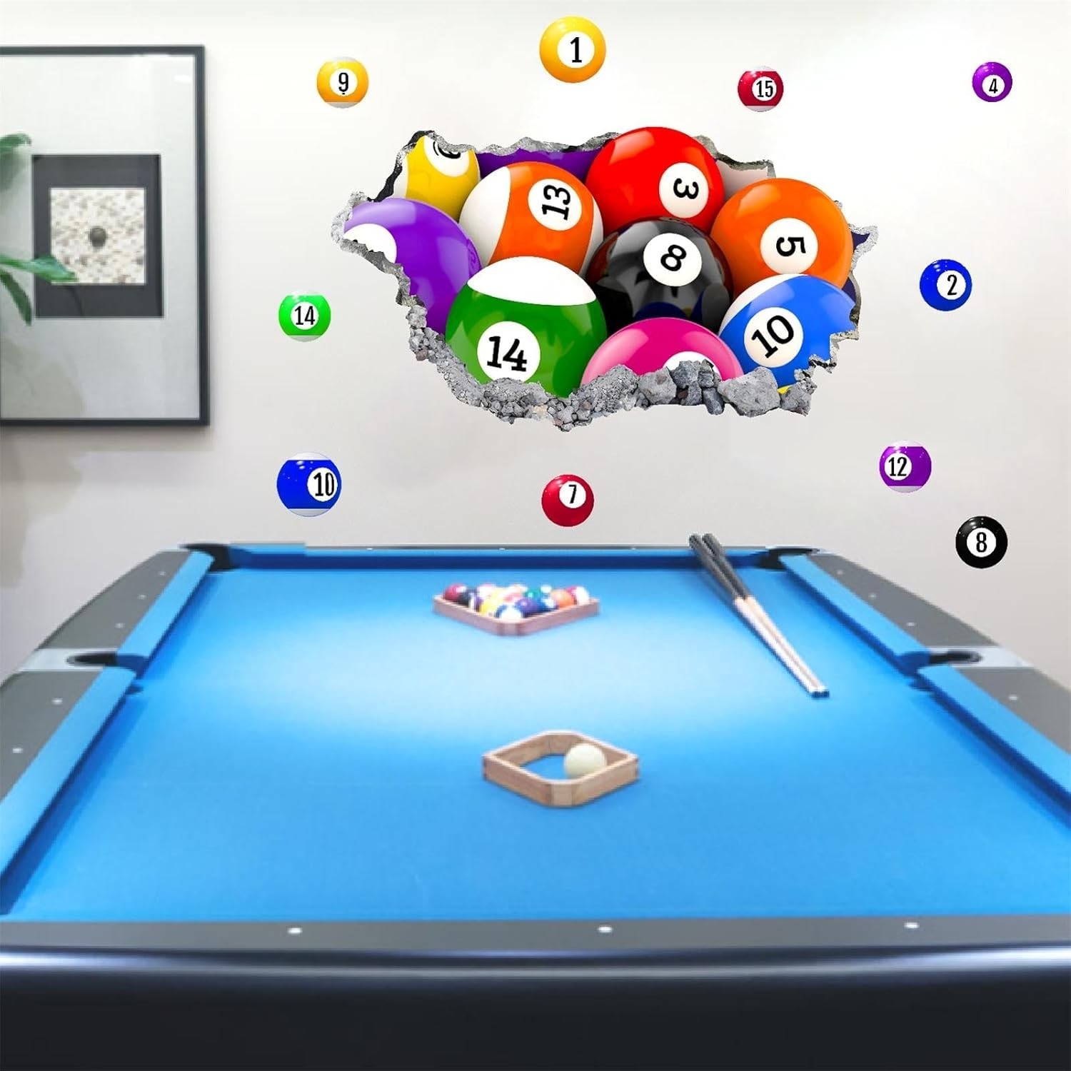 Removable Billiard Ball Wall Decals – Sporty Decor for Playrooms and Nurseries