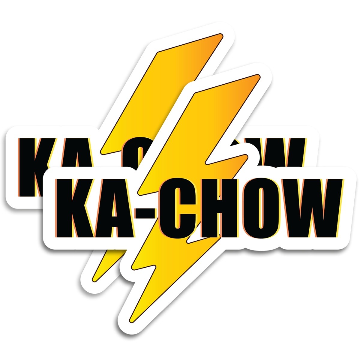 Ka-Chow Lightning Racing Bolt 2-Pack Vinyl Decal Car Truck Sticker 4.3"x5"