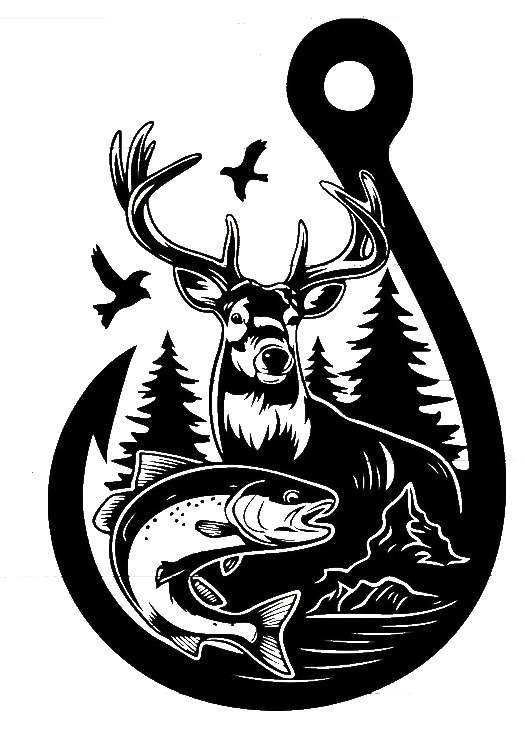Vinyl Decal Car Truck Sticker Wall Hunting Fishing USA – Bass Forest Deer