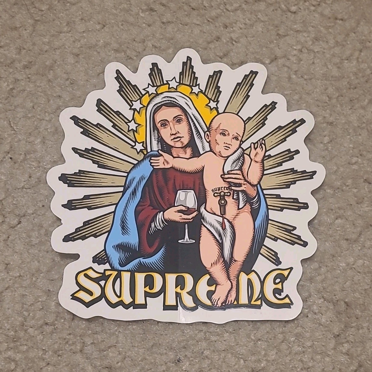 Supreme Religious Logo Multicolor Sticker Decal, Suitable for Wall