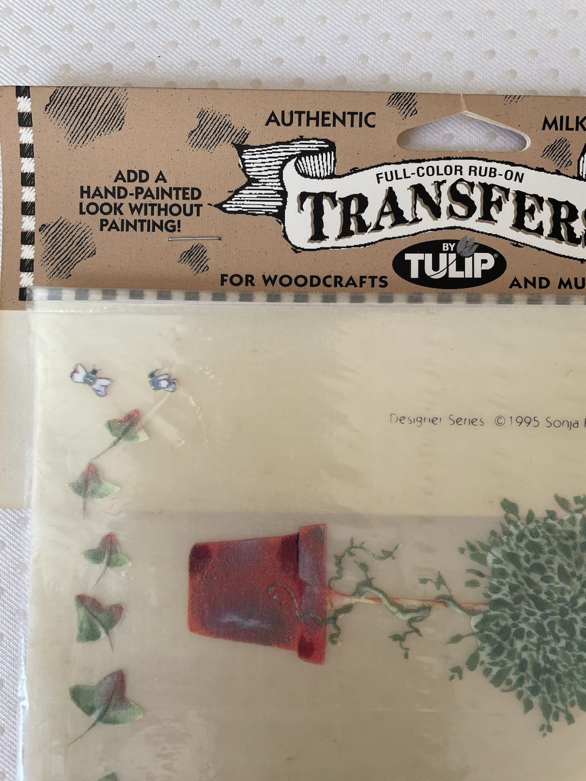 VINTAGE 1995 Tulip Rub-On TRANSFERS Hand Painted Look TOPIARIES