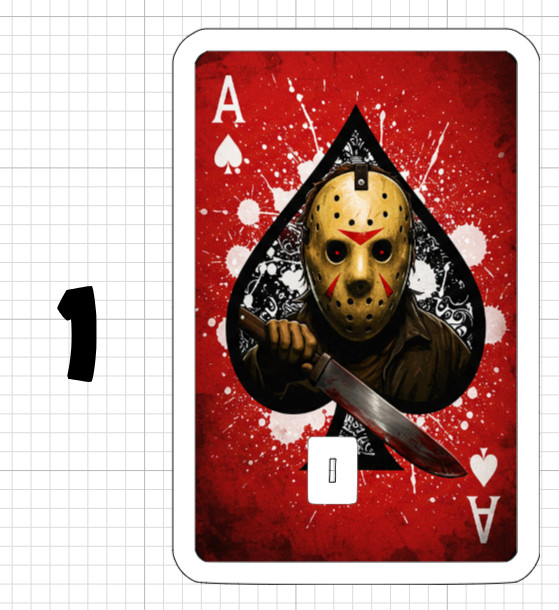 Jason Playing Card ATM Debit Credit Sticker Skin Halloween Ace King Horror 13th