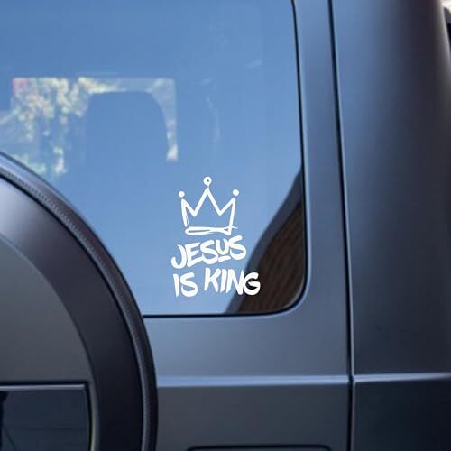 Jesus is King – Christian Jesus Cross Car Vinyl Decal Bumper Sticker for Car